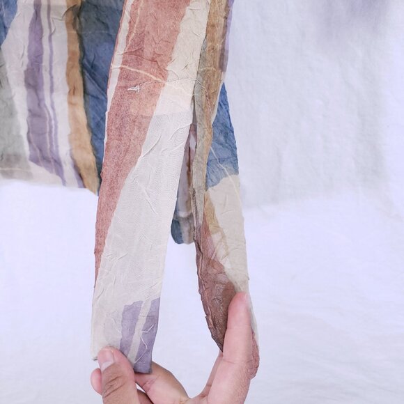 Vintage R&M Richards by Karen Kwong Colorful Earth Tones Modest Sheer Top 10 - Picture 12 of 15